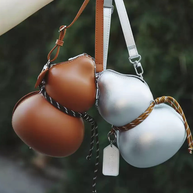 Double-Bubble Sculptural Artistic Crossbody Bag