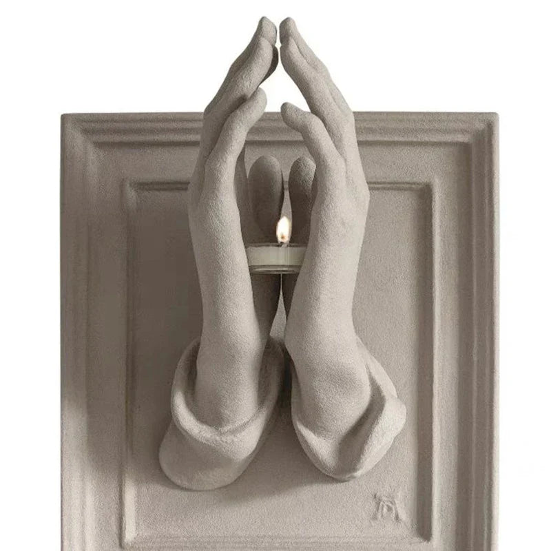 Praying Hands Nordic Wall Candle Holder