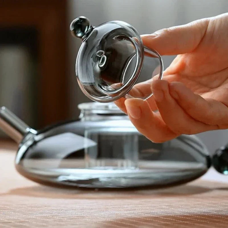 Pure Brew Aesthetic Heat-Resistant Glass Teapot