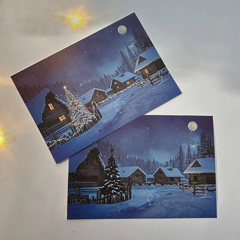 Warm Glow Hidden Flame Reveal Mystical Winter Postcard