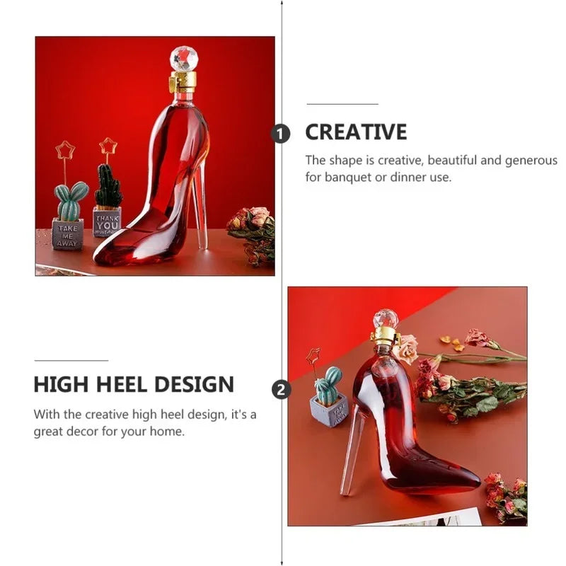 High Heel Fancy Glass Wine Decanter