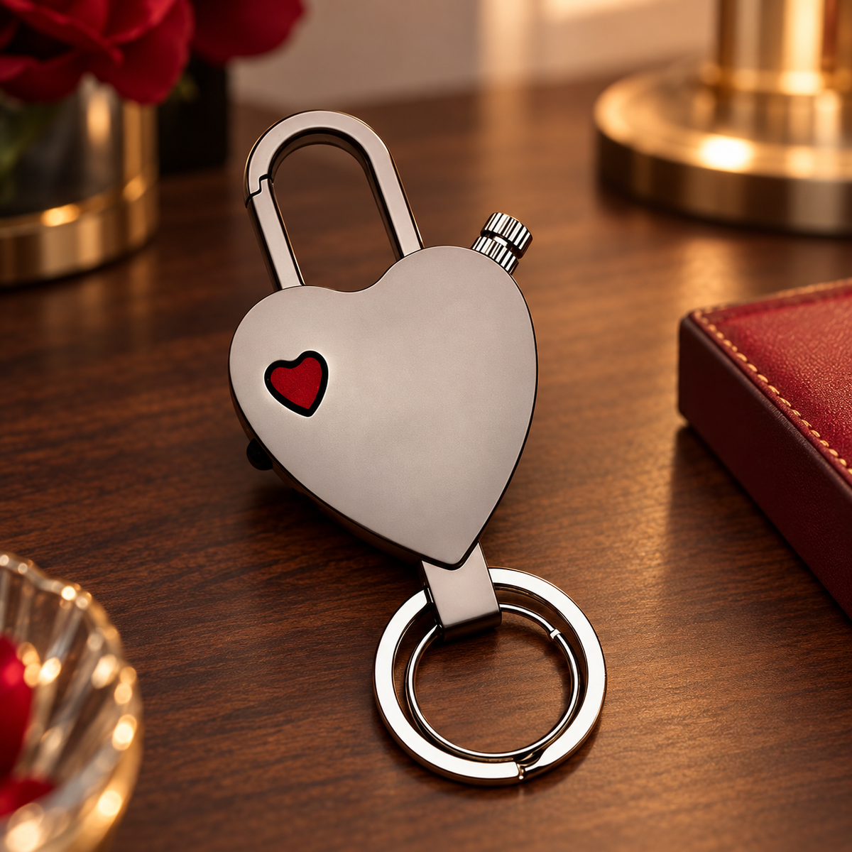 Stylish Heart Permanent Keychain Match Lighter