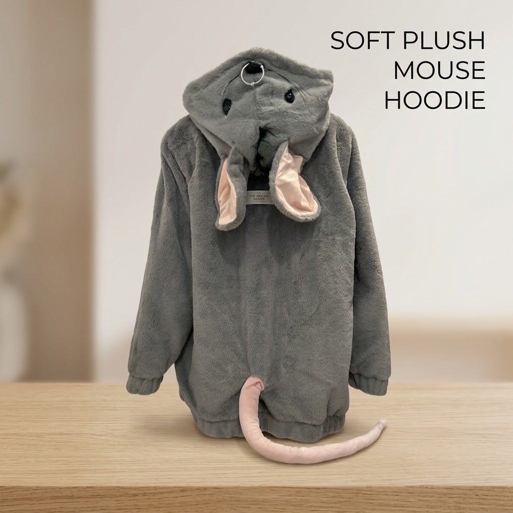 Street Mouse Oversized Plush Zip Hoodie Jacket