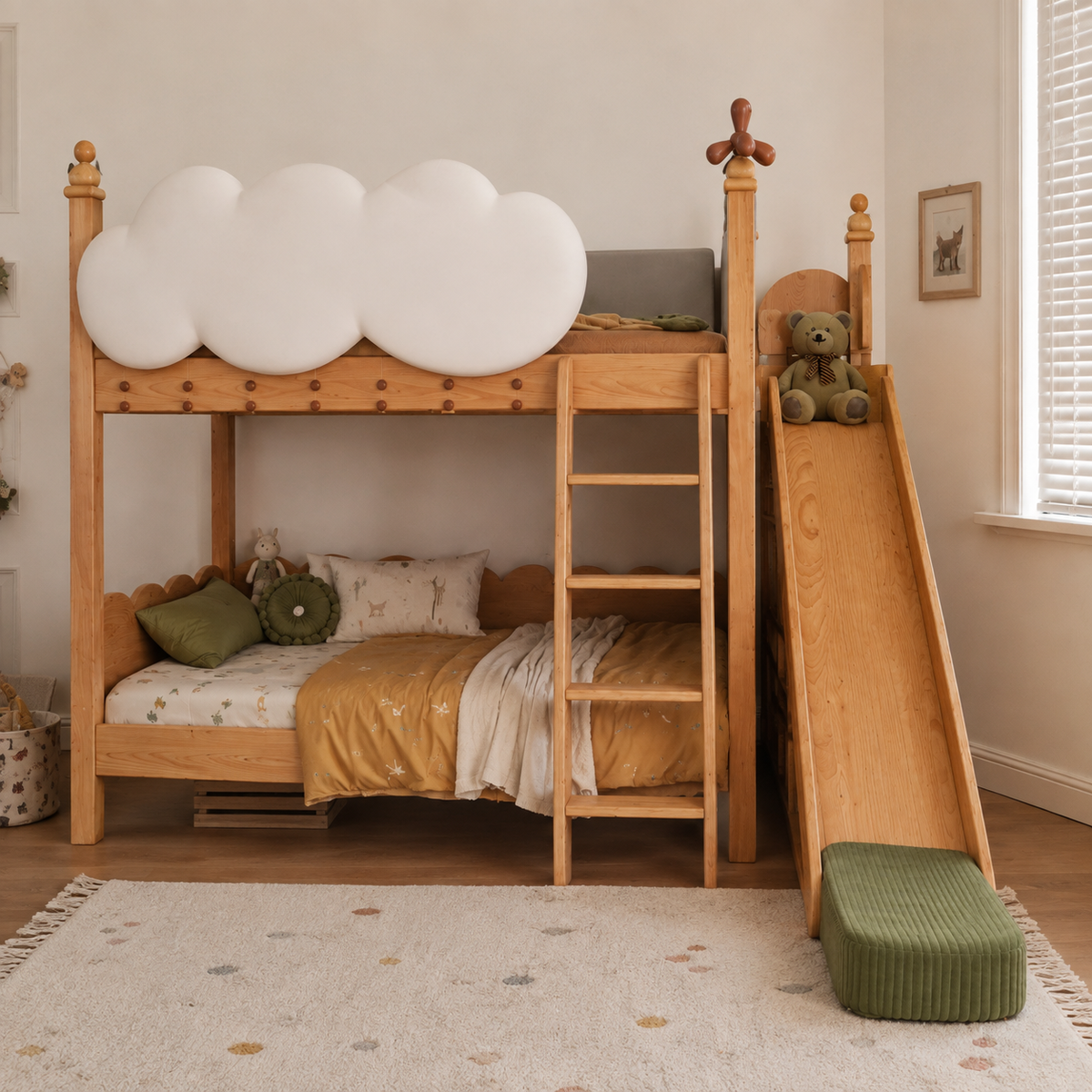 Cloud Castle Slide & Sleep Playhouse Kids Bed