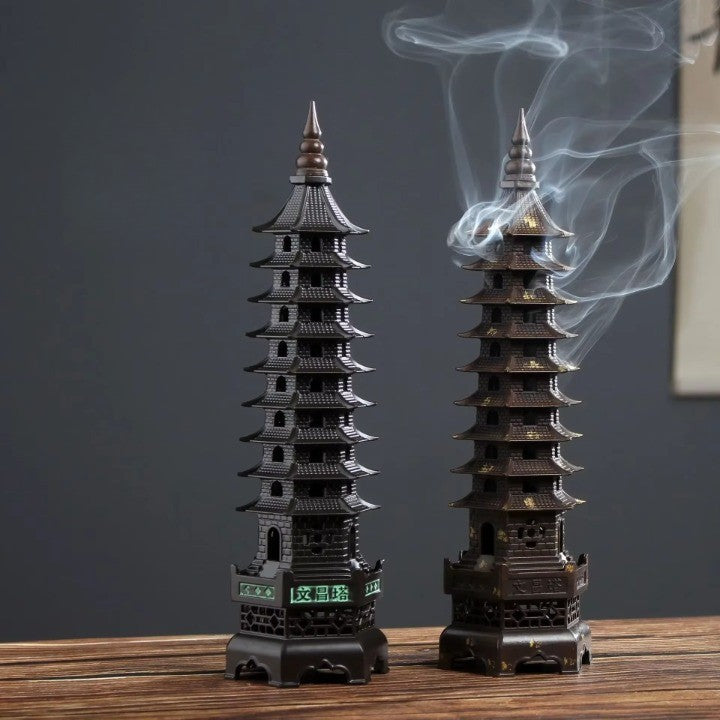 Zen Tower-Style Smoke Waterfall Incense Burner