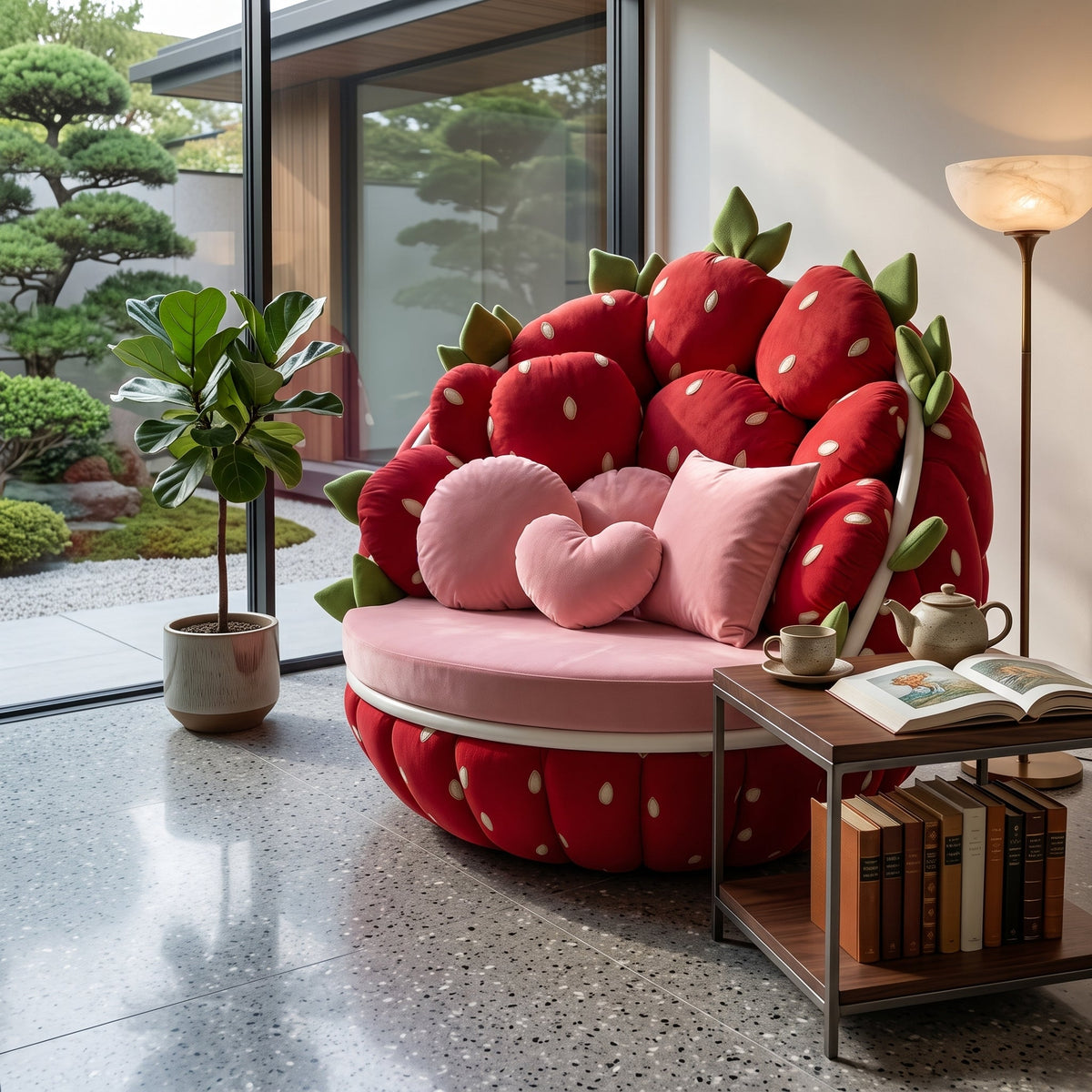 Strawberry Plush Lounge Sofa Chair