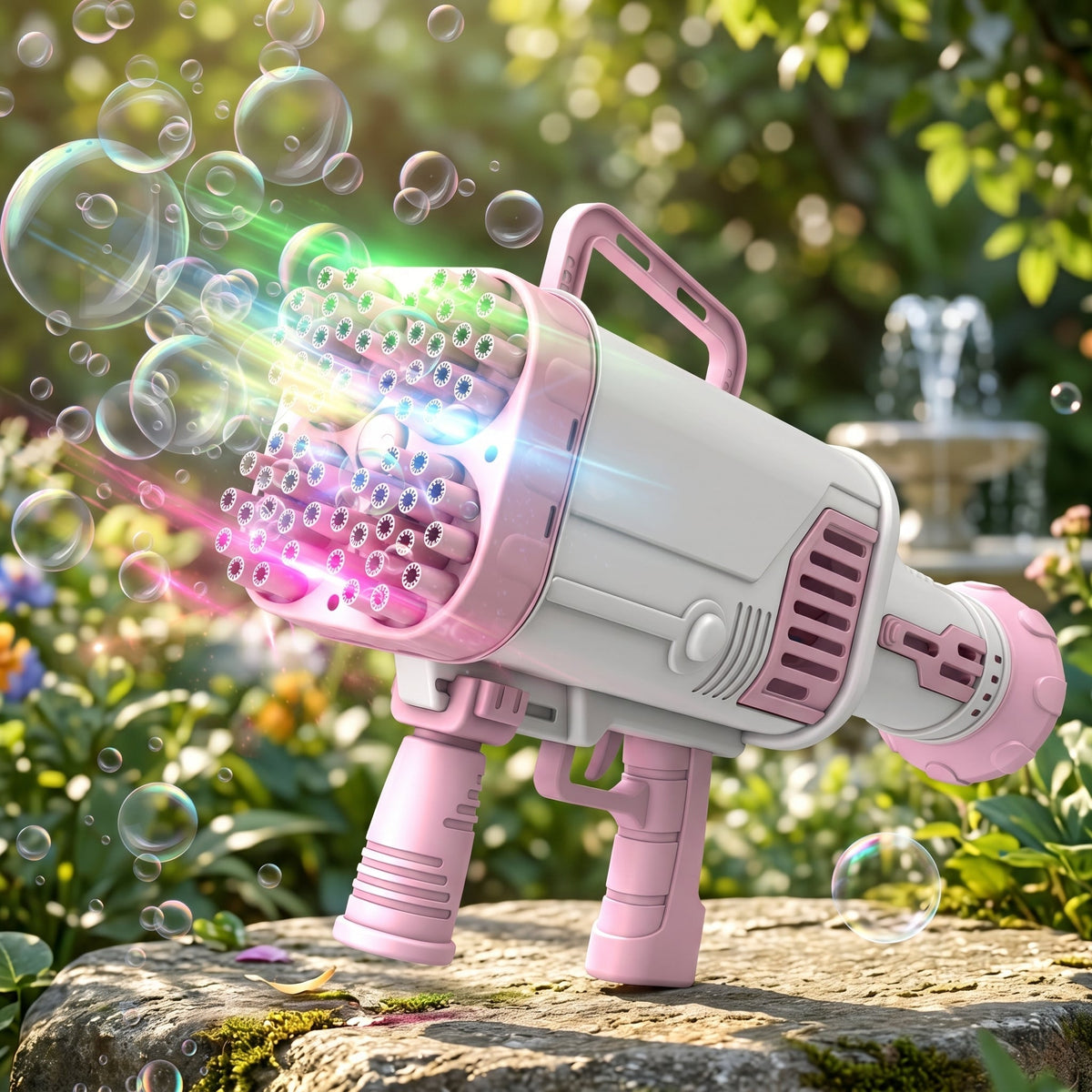 Automatic Flashing Rocket Launcher Bubble Gun