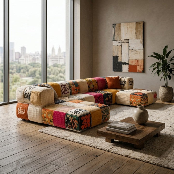 Bohema Artistic Patchwork Sectional Living Sofa