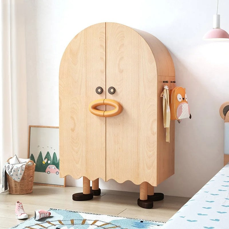 Cartoon Happy Duck Wooden Kids Wardrobe
