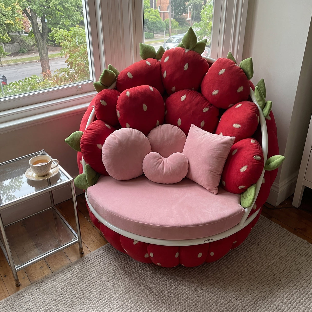 Strawberry Plush Lounge Sofa Chair