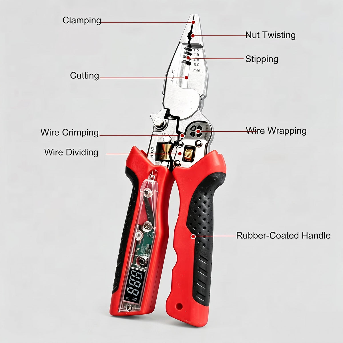 Wireworks Digital Voltage Tester Crimping Pliers