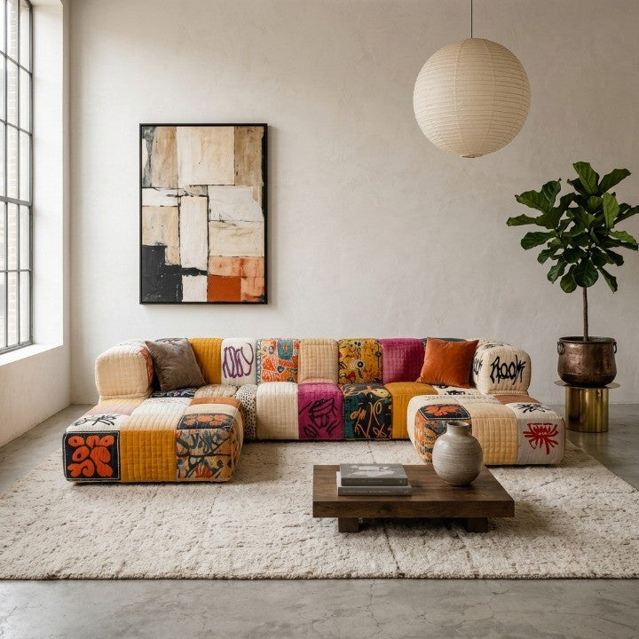Bohema Artistic Patchwork Sectional Living Sofa