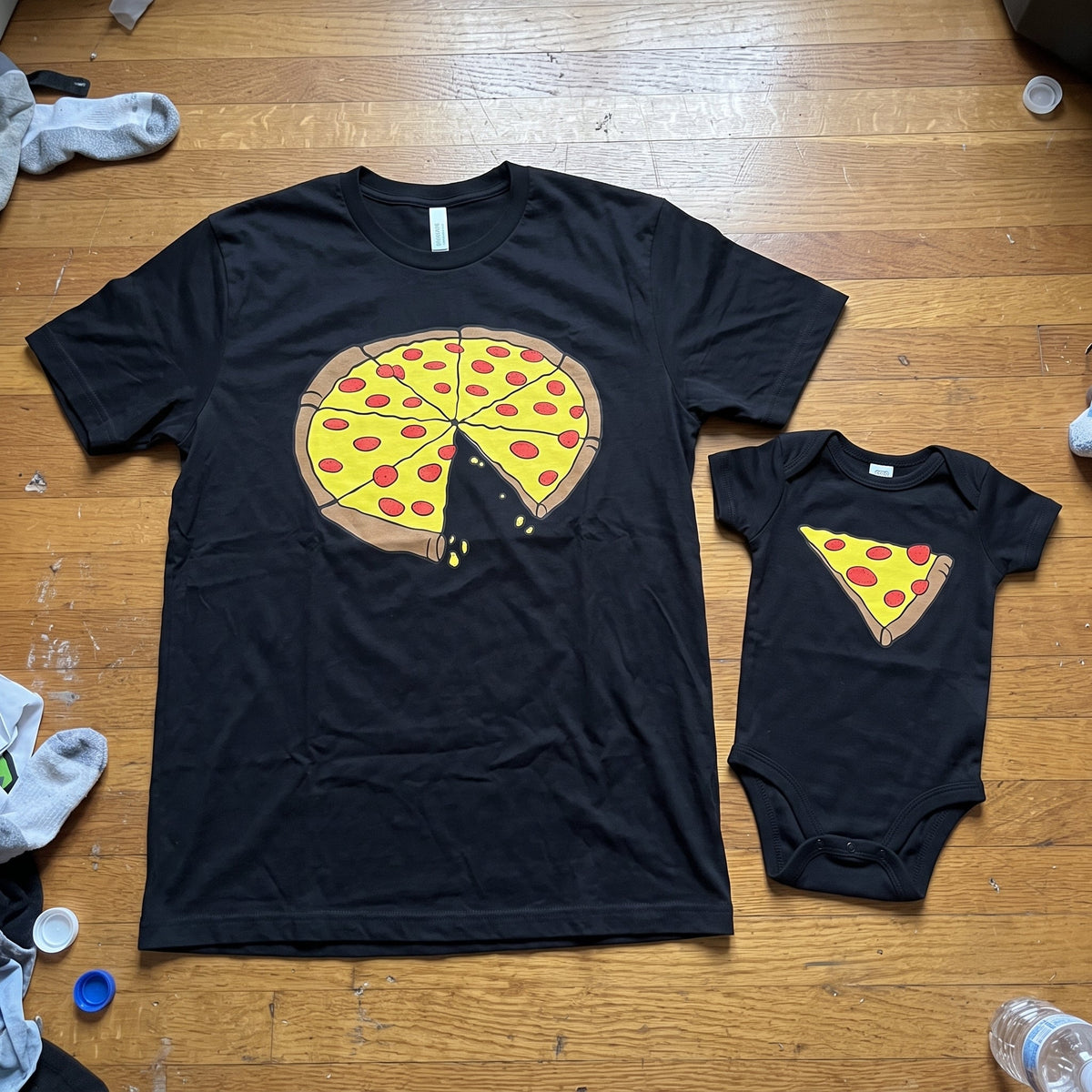 Slice & Baby Pizza Family Matching T-Shirt Set