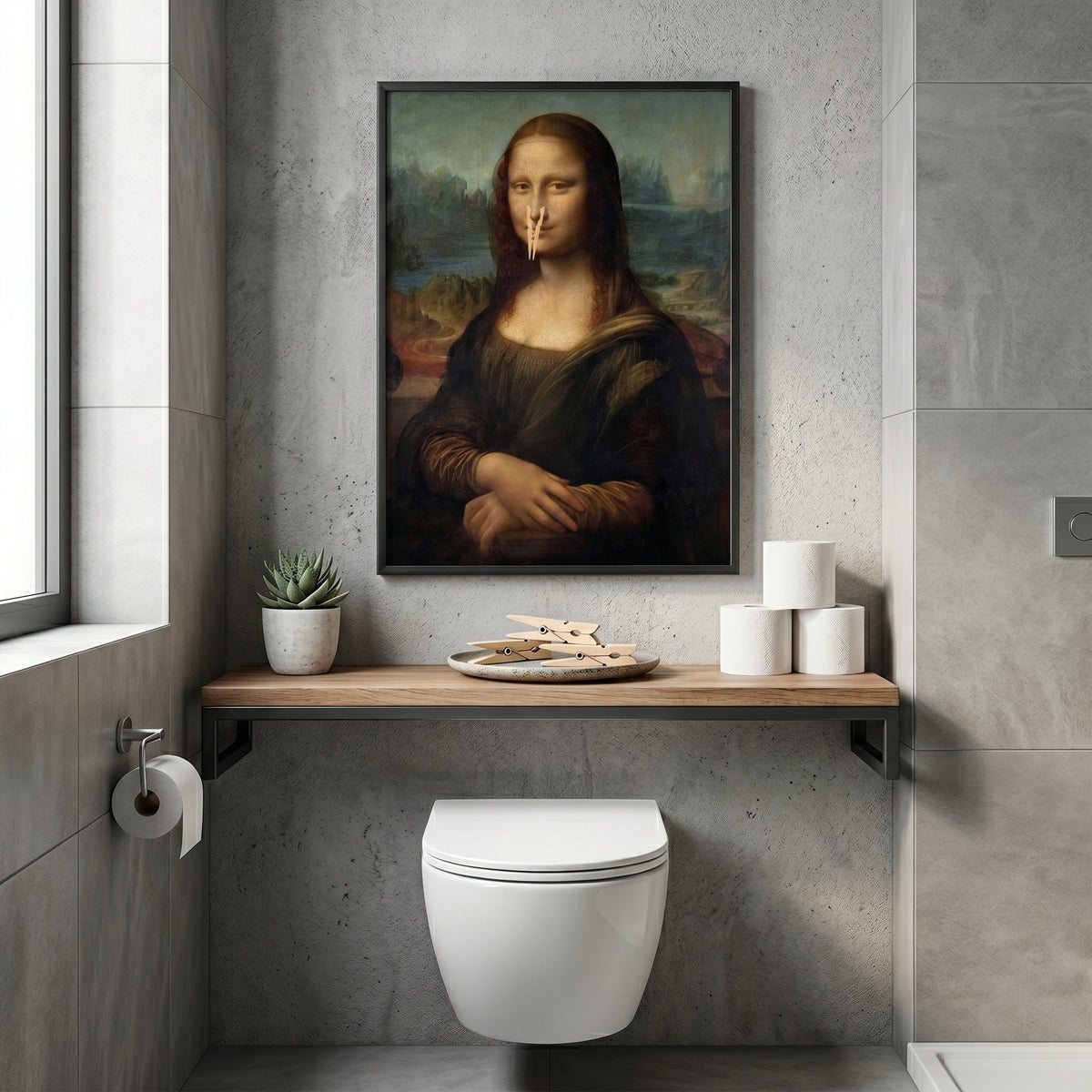 Restroom Renaissance Quirky Parody Bathroom Art Poster