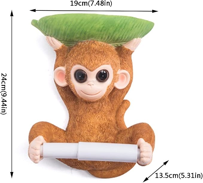 Happy Monkey Resin Toilet Paper Holder