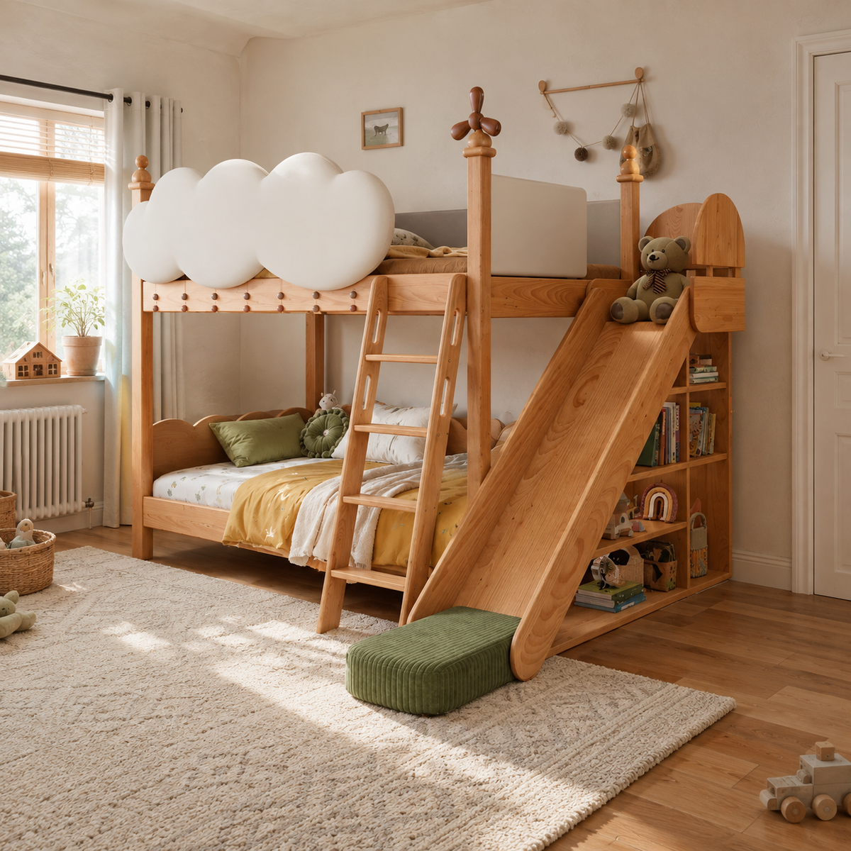 Cloud Castle Slide & Sleep Playhouse Kids Bed