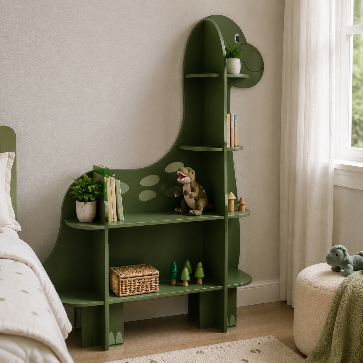 Field Camp Dinosaur Kids Display Bookshelf Storage