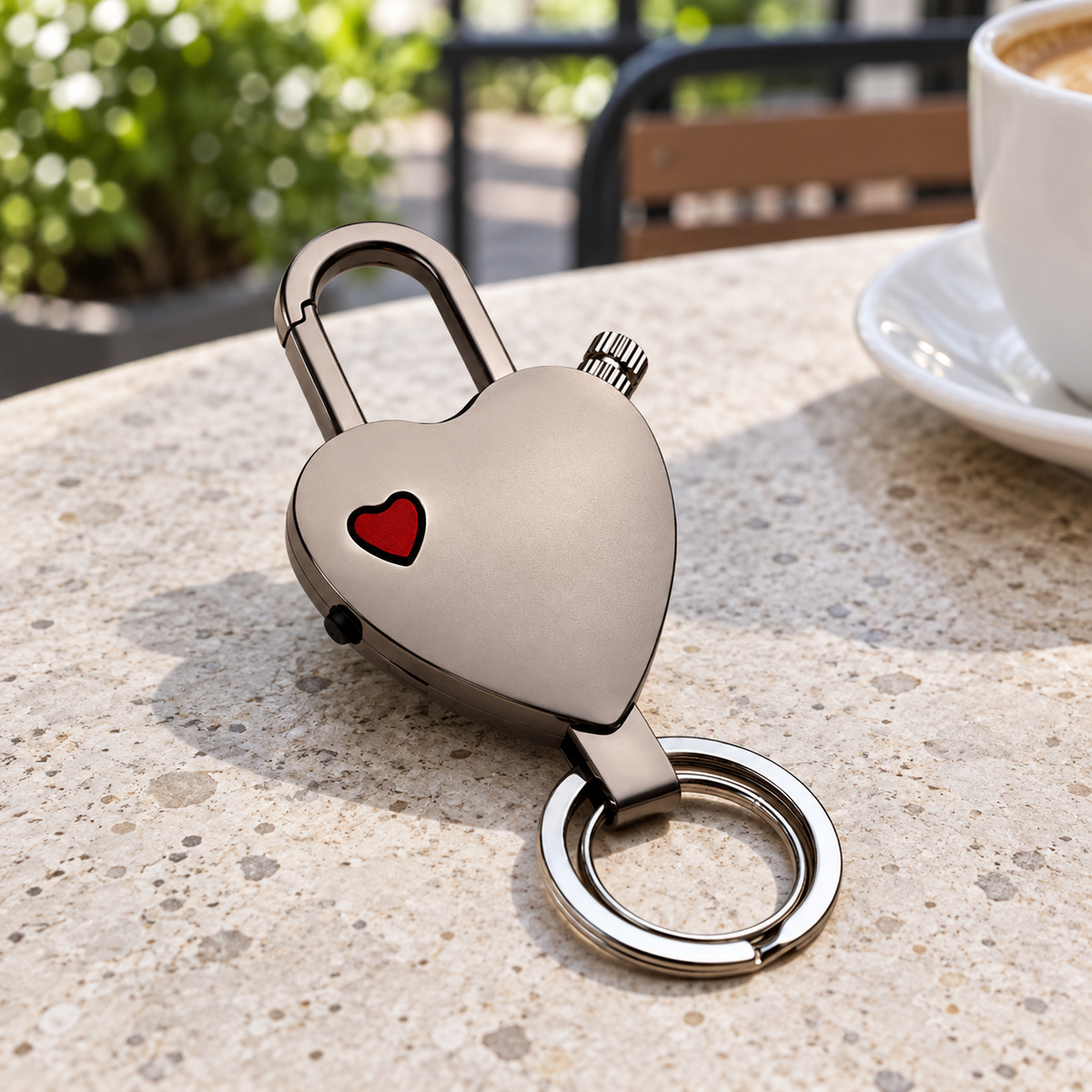 Stylish Heart Permanent Keychain Match Lighter