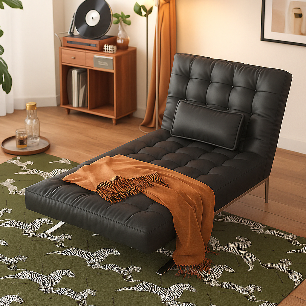 Italian Design Foldable Leather Convertible Sofa Bed