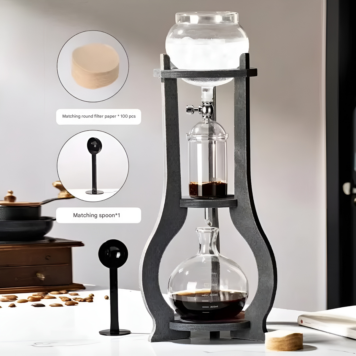 Wooden Handcrafted Ice Drip European Coffee Maker