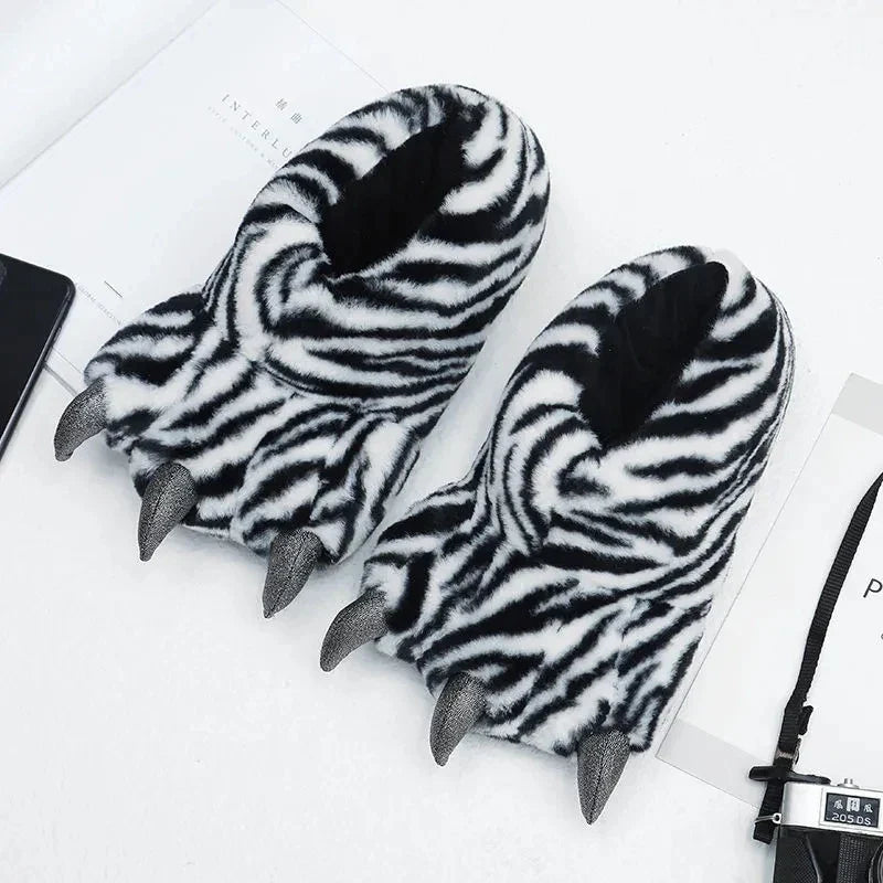 Furry Monster Claw Slippers