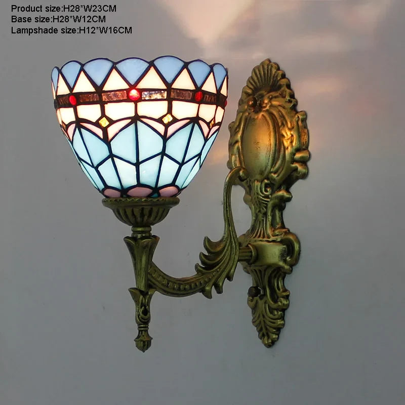 Prism Flight Stained Glass Butterfly Pyramid Wall Lamp