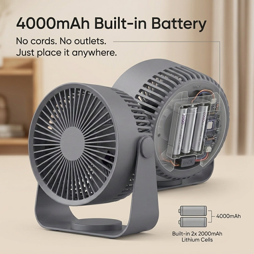 Wireless Portable Quiet Fan Circulator Air Cooler
