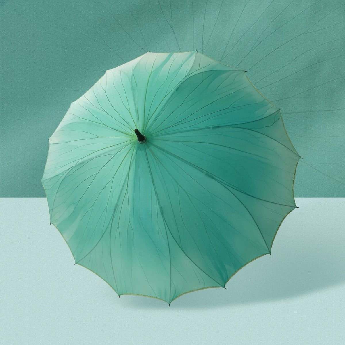 Lotus Bloom Long-Handle Rain Umbrella