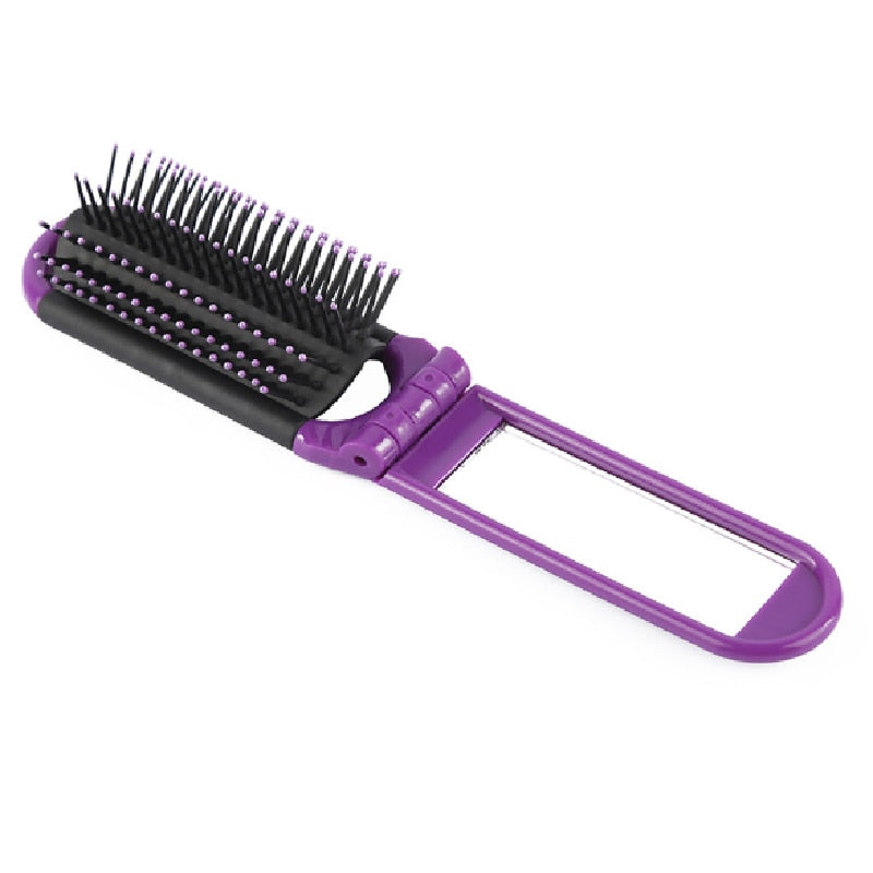 Professional Portable Foldable Hair Brush Mirror
