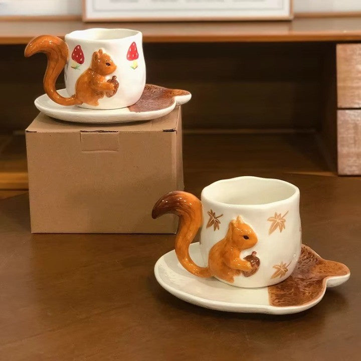 Forest Squirrel Artisan Tea Cup