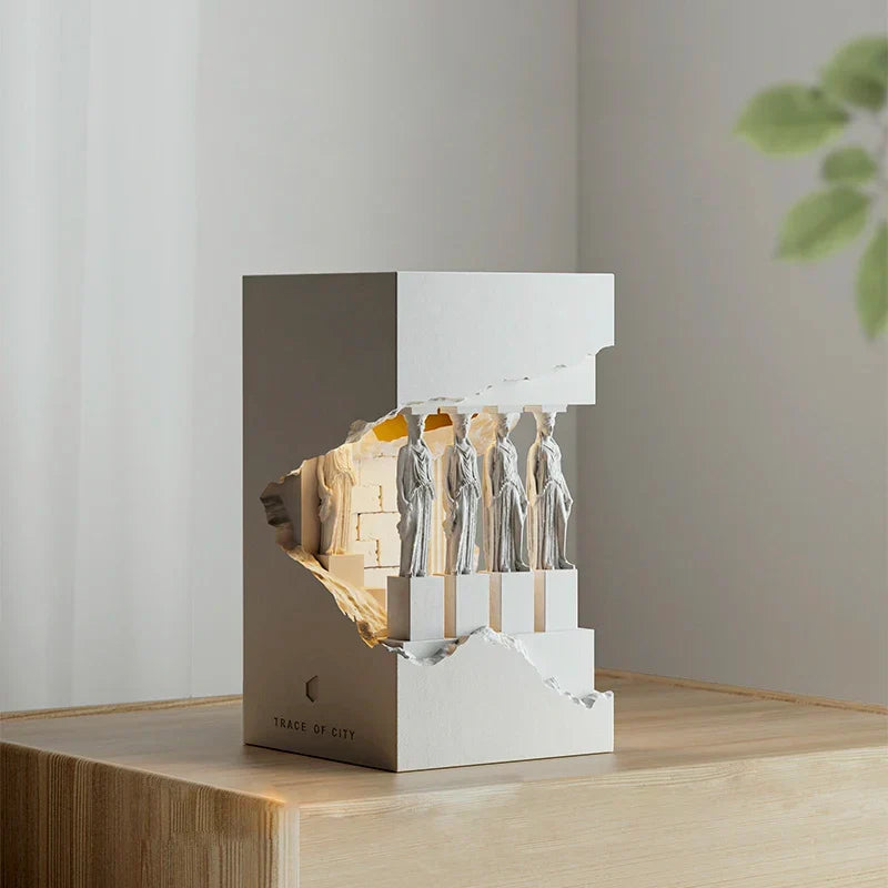 Antique Atmosphere Alpha Gypsum Night Lamp Decor