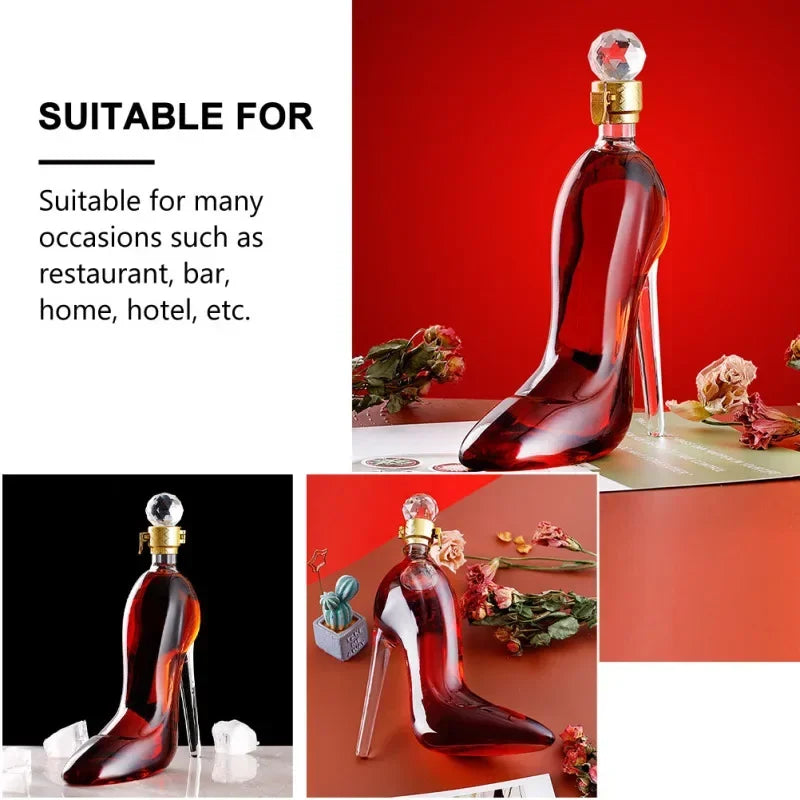 High Heel Fancy Glass Wine Decanter