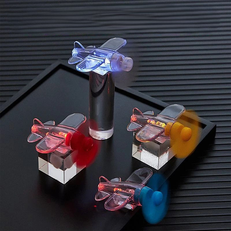 Wind-Powered LED Mini Airplane Car Decor