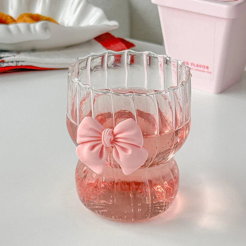 Cute Ribbon Glass Coffee Mug