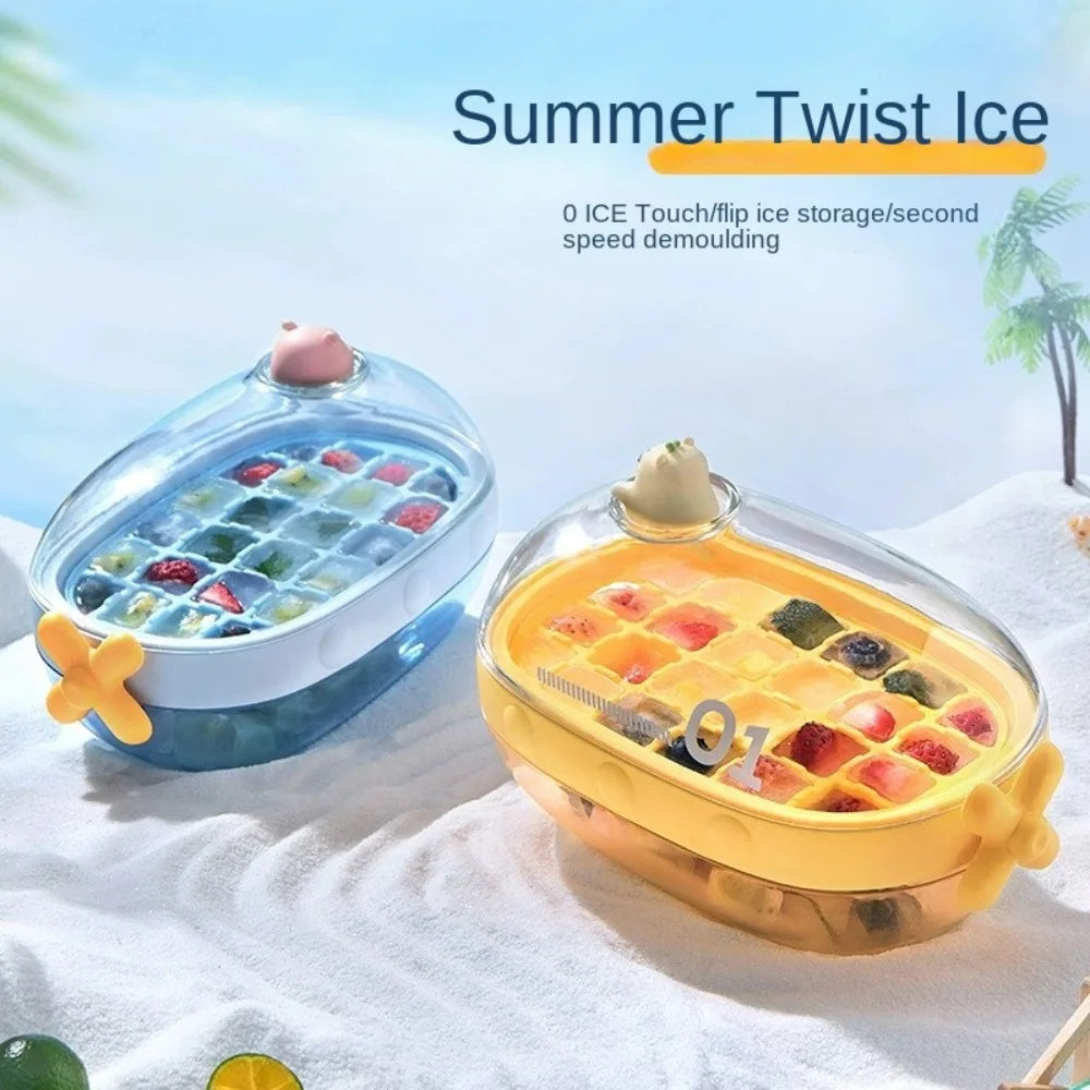 Cute Cartoon Rotating Knob Ice Cube Tray