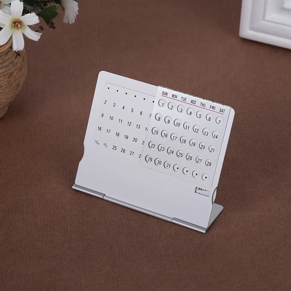 Aluminum Rotating Dial Perpetual Desk Calendar