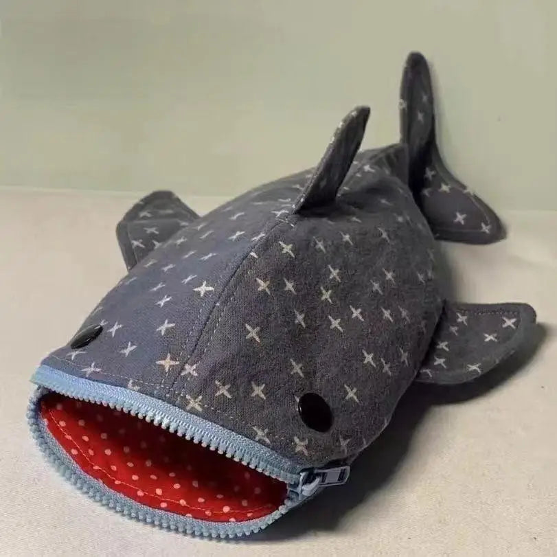 Deep Blue Shark Zipper Pencil Case