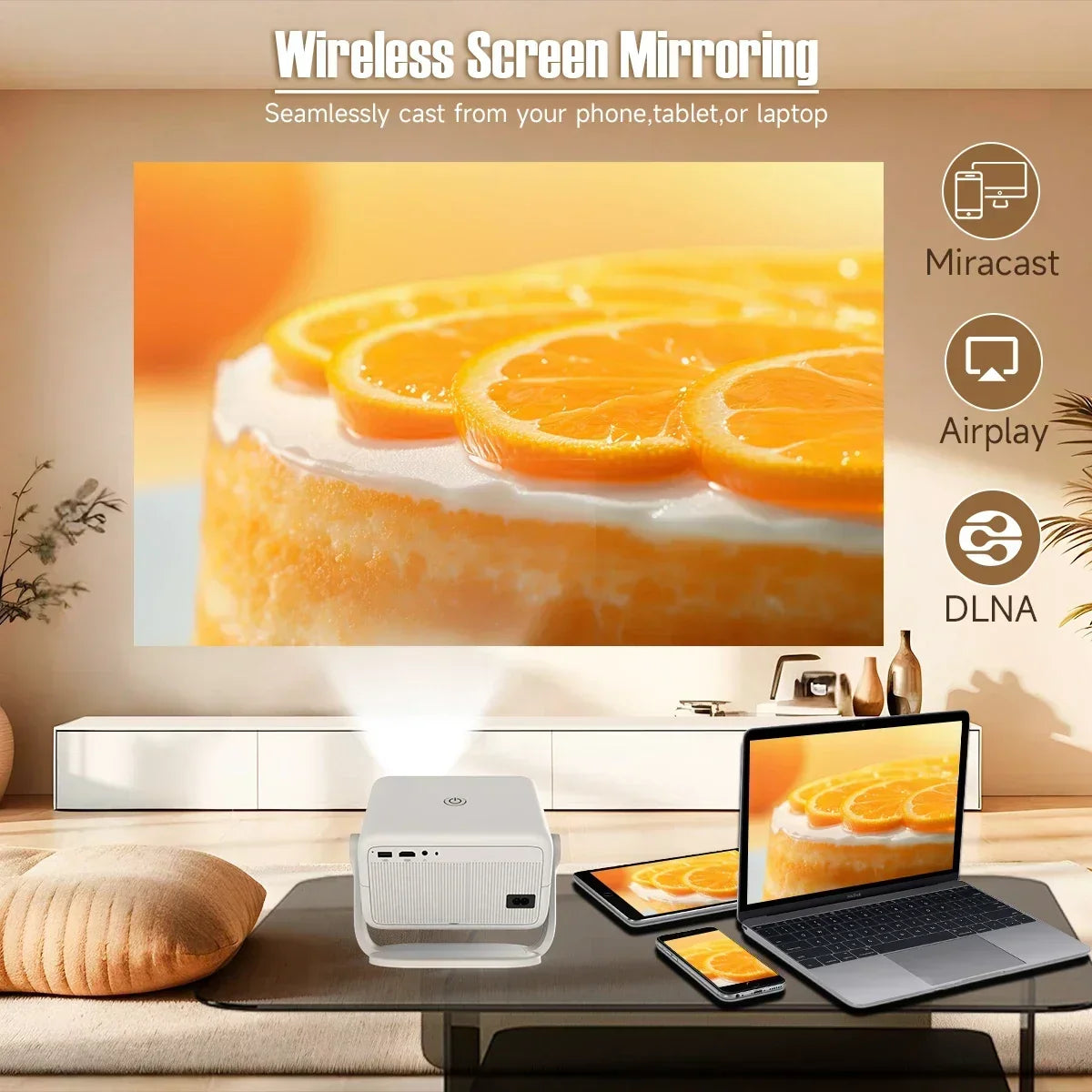 Ultra Bright 4K Wireless Home Cinema Projector
