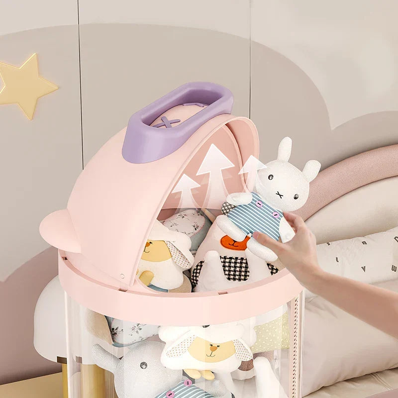 Vertical Transparent Space-Saving Toy Organizer Storage Tower
