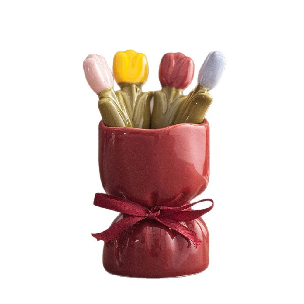 Tulip Bloom Dessert Fork Set