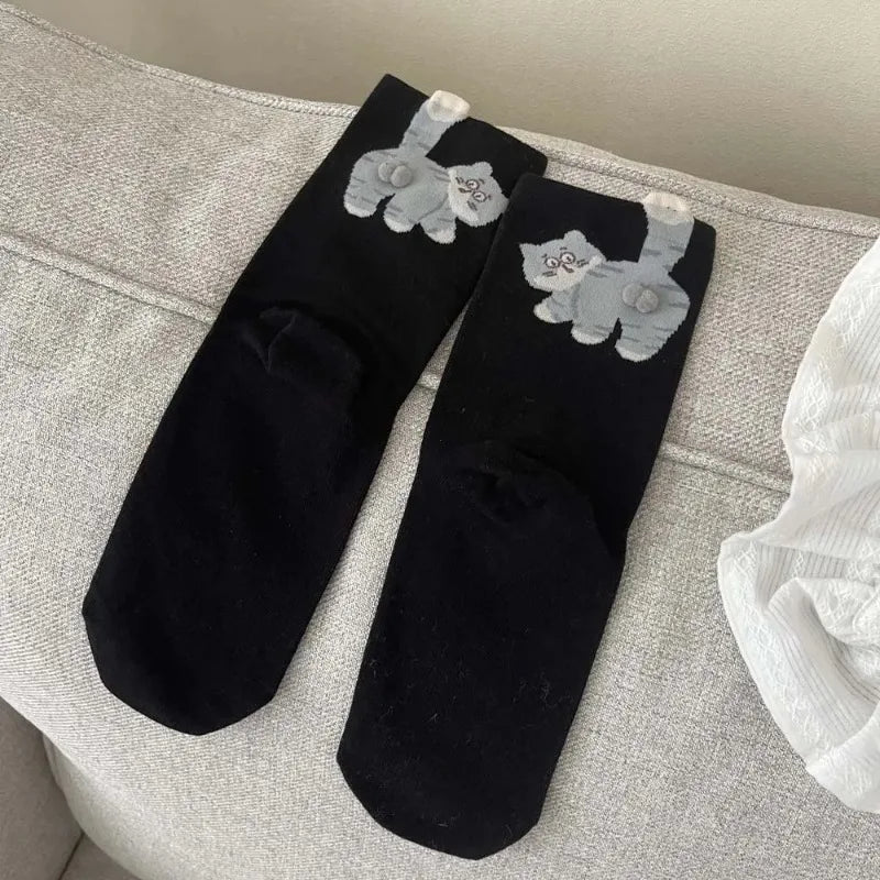 Cute Cat Butt Cartoon Socks