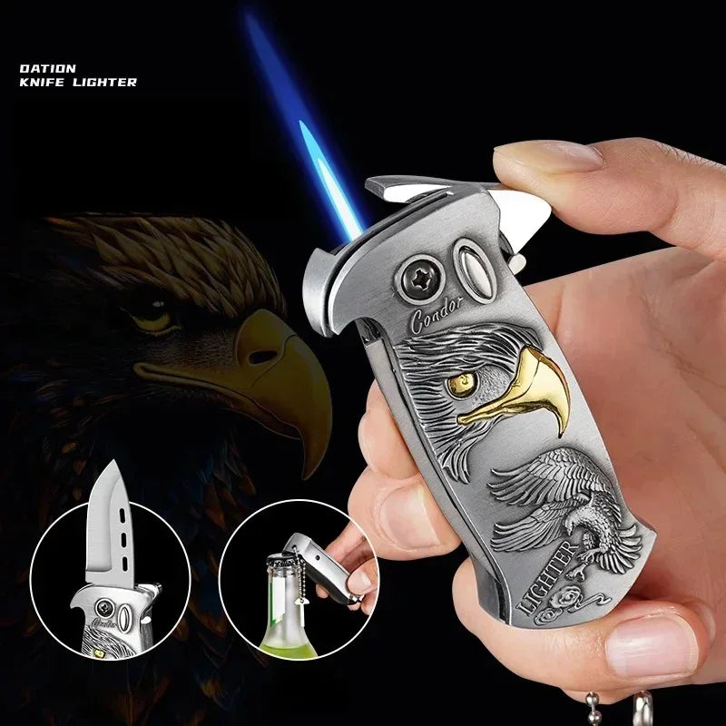 Outdoor Portable Metal Folding Knife Lighter