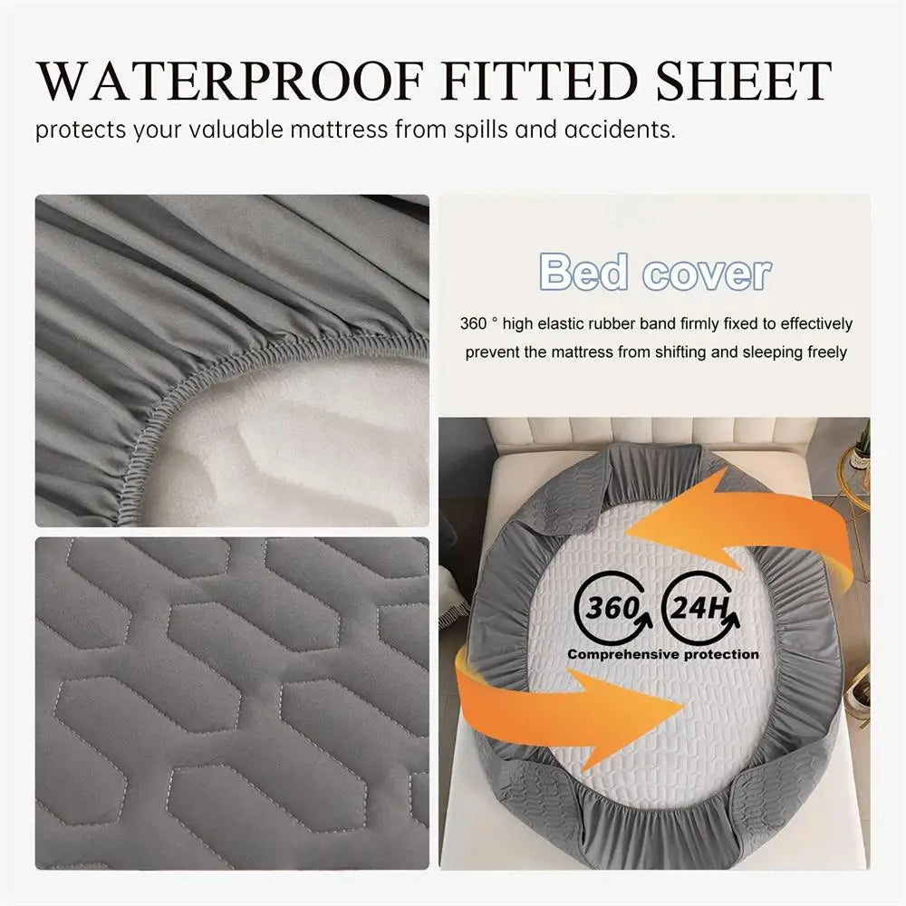 Waterproof Ultra-Soft Fitted Latex Mattress Pad Cover