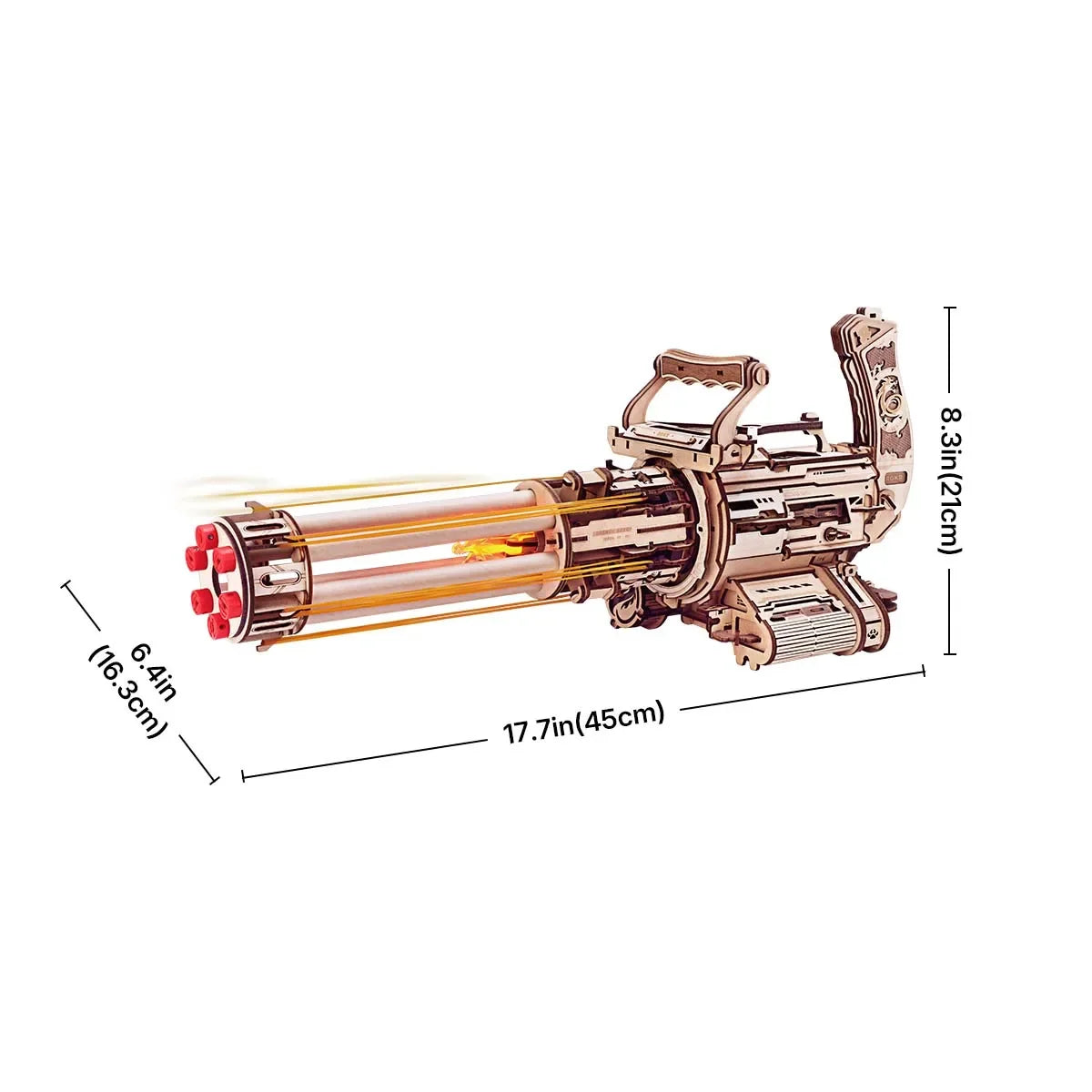 3D Puzzle Wood Rapid Fire Launcher Toy Gun