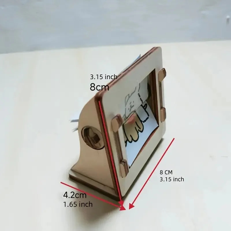 DIY Wooden Hand-Cranked Animation Machine Desktop Decor Kit