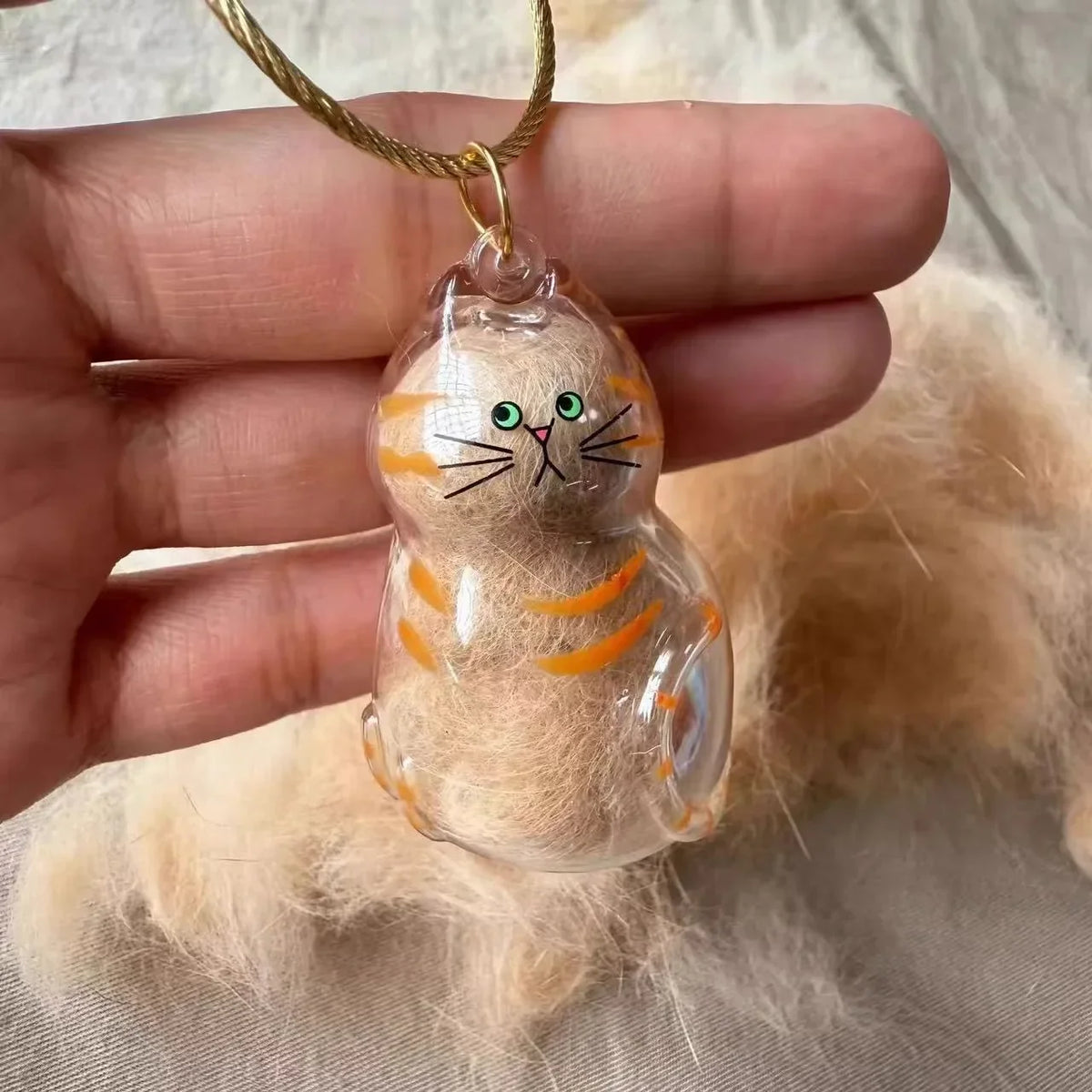 Cat Fur Keepsake Memory Pendant Necklace
