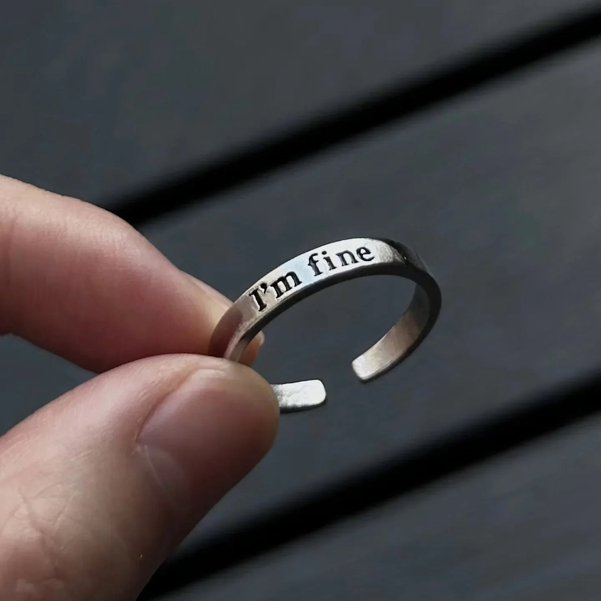 I'm Fine Save Me Adjustable Couple Ring