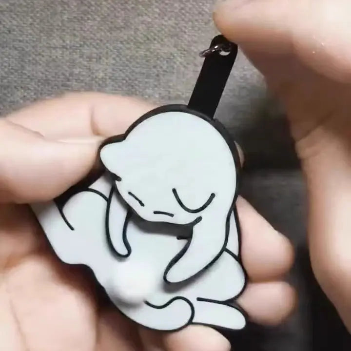 Playful Cat Quirky Keychain