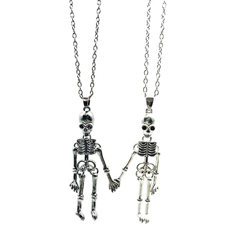 Skeleton Couple Magnetic Necklace