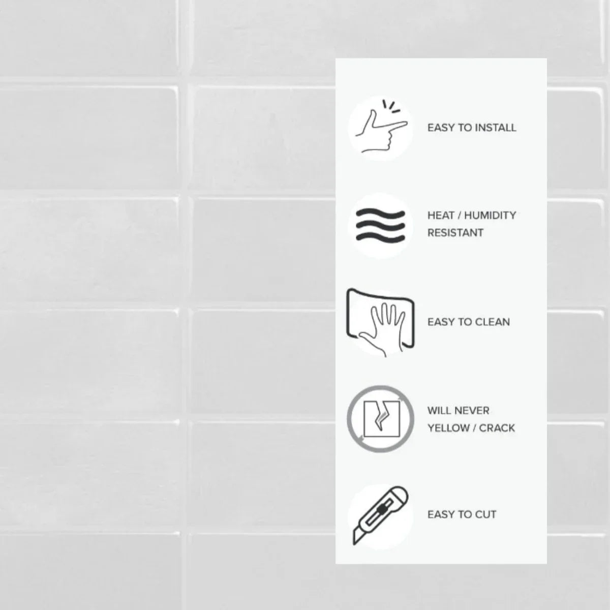 Faux Marble Self-Adhesive Imitation Tile Wall Panels